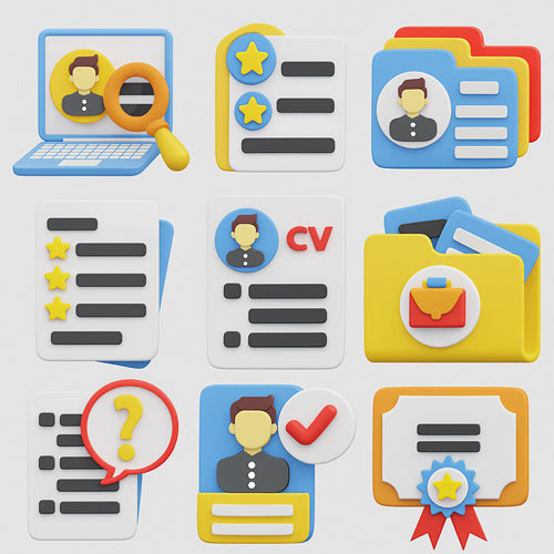 3D Interview Icon (60 Items)