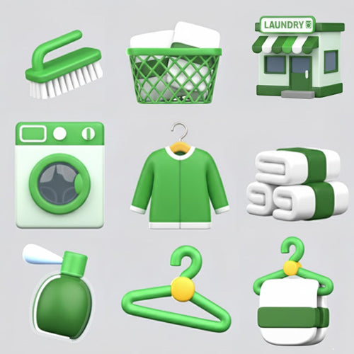 3D Laundry Illustration (60 Items)