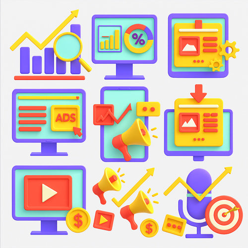 3D Marketing Element Icon (60 Items)