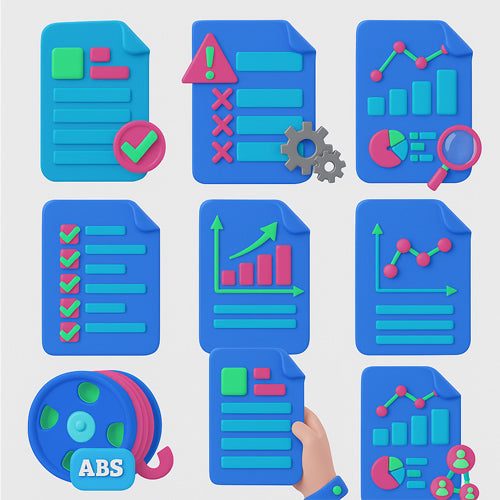 3D Report Icons ( 121 Items)