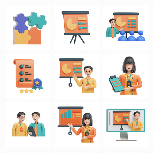 3D Training Icons ( 121 Items)