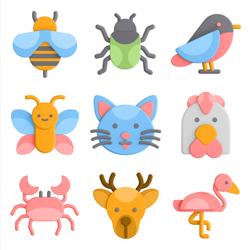 3D Animal Icons (61 Items)