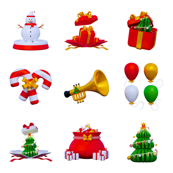 Christmas 3D Icon Vol. 1 (56 Items)